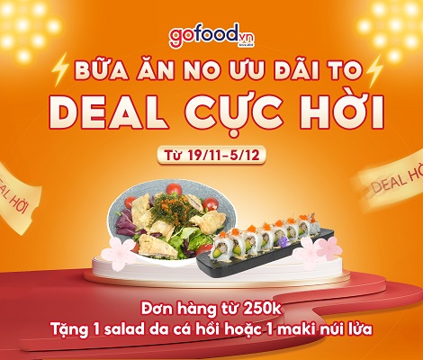 [Gofood x Sushigo] Bữa ăn no ưu đãi to deal cực hời